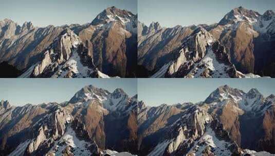自然风光 巍峨的山峰山脉登高登顶高清在线视频素材下载