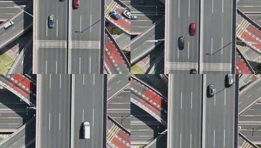 俯瞰城市立交桥道路交通高清在线视频素材下载