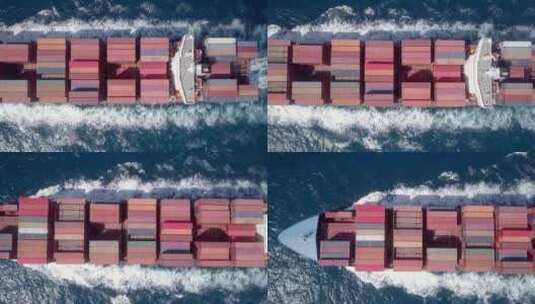 海上大型集装箱船高清在线视频素材下载