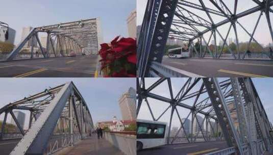 4K上海外白渡桥车流高清在线视频素材下载