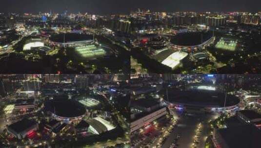 宁波CBD夜景航拍高清在线视频素材下载