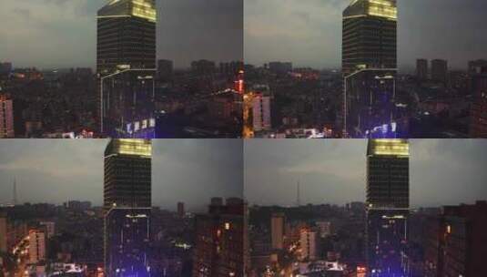 航拍宜昌城市夜景高清在线视频素材下载