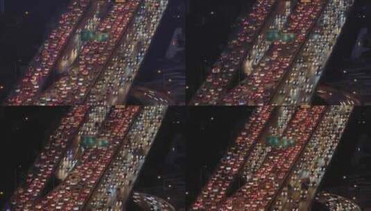 拥挤的高速公路延时摄影高清在线视频素材下载