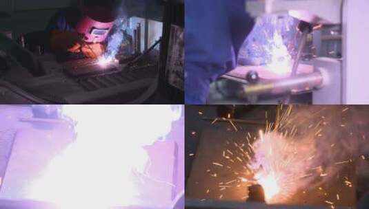 电焊工人工作高清在线视频素材下载