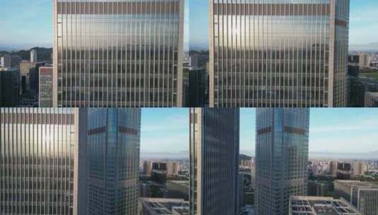 航拍台州天盛中心金融大厦高清在线视频素材下载