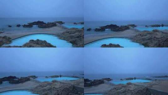 波尔图海边泳池，著名建筑师西扎的知名作品高清在线视频素材下载