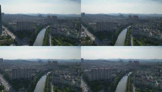 航拍江西萍乡城市天际线萍乡大景高清在线视频素材下载