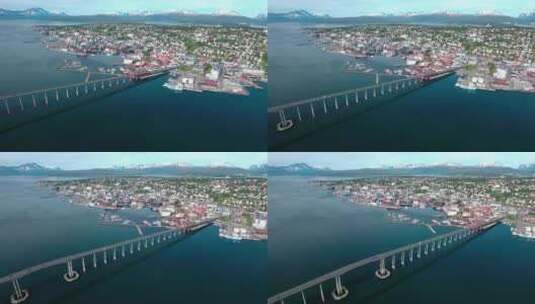 挪威特罗姆瑟城大桥高清在线视频素材下载