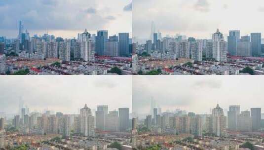 中国上海城市蓝天白云延时风光高清在线视频素材下载
