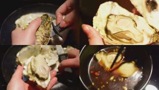 吃生蚝实拍高清在线视频素材下载