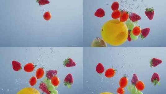 水果升格掉水里-2k高清在线视频素材下载