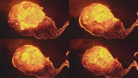 火山，喷发，熔岩，无人机高清在线视频素材下载