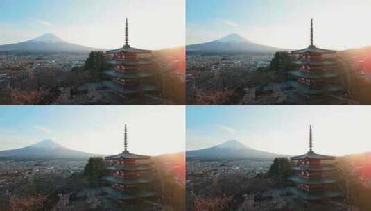 宝塔，富士山，火山，山高清在线视频素材下载