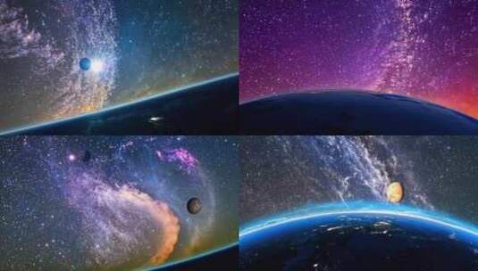 星空太空宇宙银河系高清在线视频素材下载
