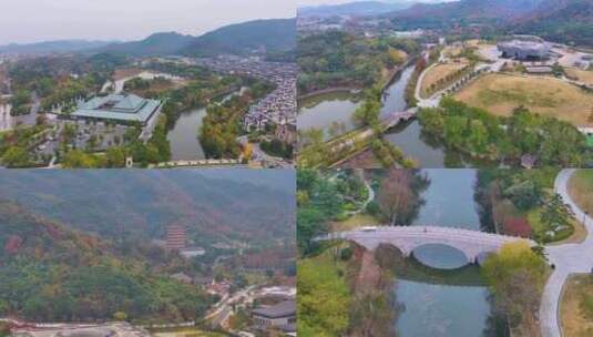 浙江绍兴会稽山景区大禹陵景区航拍越城区风高清在线视频素材下载