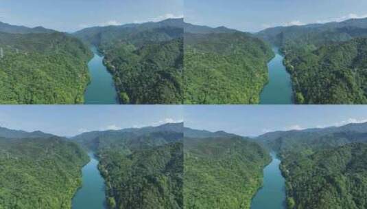 航拍风景秀丽的小东江夏季青山绿水风光高清在线视频素材下载