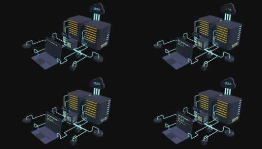 计算机技术3D动画。大数据中心计算。云计高清在线视频素材下载