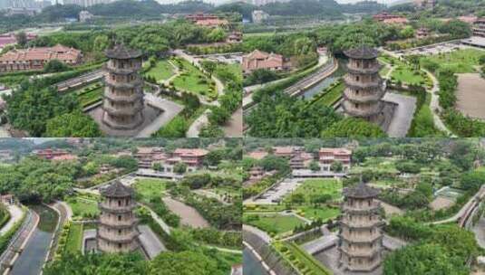 福建莆田南山广化寺释迦文佛塔航拍高清在线视频素材下载