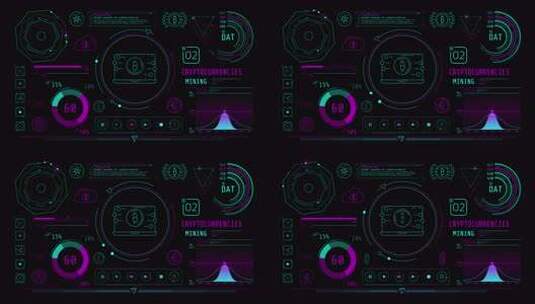 关于在Alpha频道上动画的加密货币挖矿高清在线视频素材下载