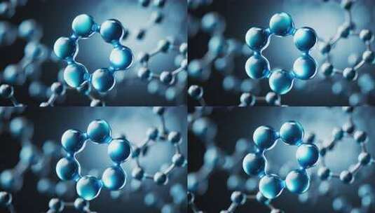 透明生物科技分子背景三维渲染高清在线视频素材下载