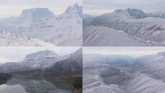 四川大瓦山雪景航拍合集高清在线视频素材下载