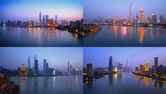 上海黄浦江畔城市建筑景观高清在线视频素材下载