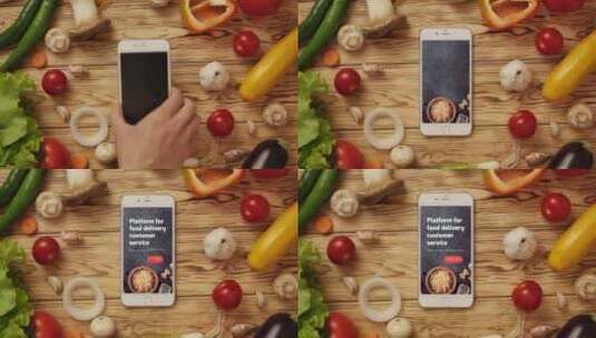 案板上手机美食App展示AE模板高清AE视频素材下载