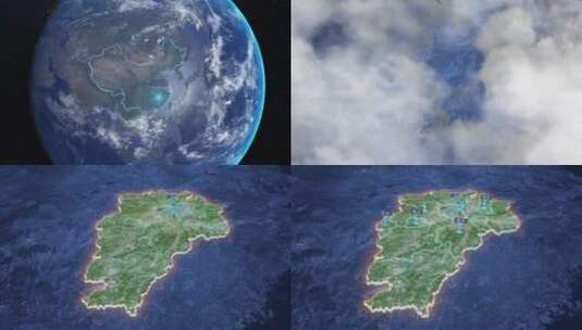 江西省-地球俯冲到区位地图高清AE视频素材下载
