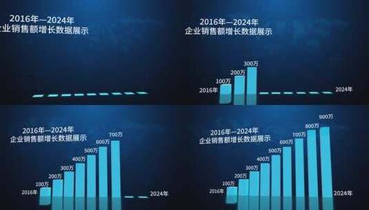 科技感数据柱状图汇报展示高清AE视频素材下载