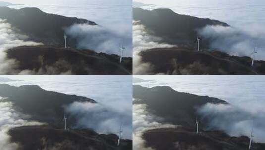 湖北九宫山壮观云海航拍高清在线视频素材下载