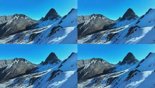 航拍壮观的雪山景色高清在线视频素材下载