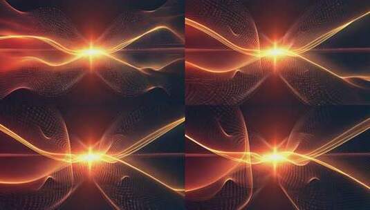 金色光线粒子波动高清在线视频素材下载