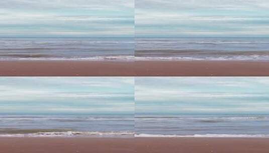 4k竖幅黄昏时分的海滩空镜高清在线视频素材下载