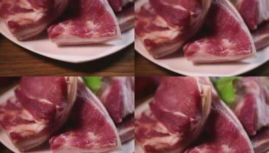 五花肉食材美食猪肉 (4)高清在线视频素材下载