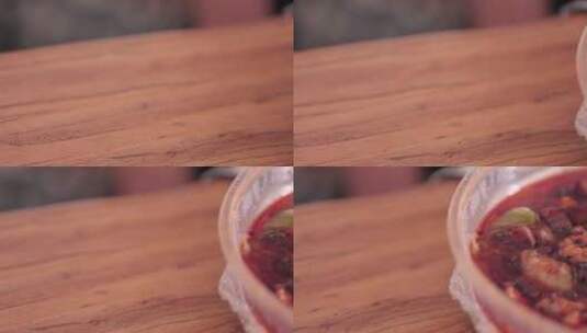 垃圾食品一次性餐盒炸串高清在线视频素材下载