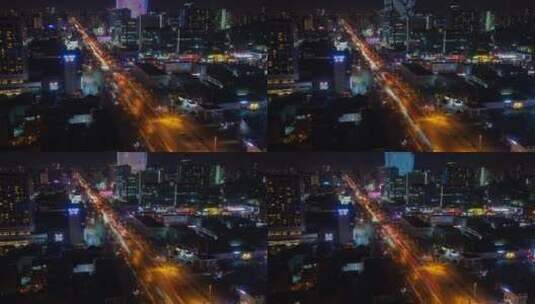 夜幕下的城市延时景观高清在线视频素材下载