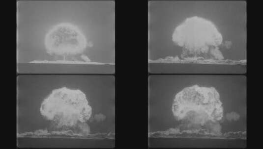 核弹爆炸的烟雾高清在线视频素材下载