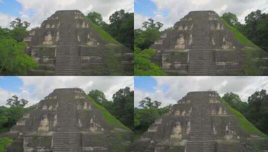 无人机航拍危地马拉蒂卡尔金字塔高清在线视频素材下载
