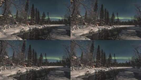 北极地区极光的延时摄影高清在线视频素材下载