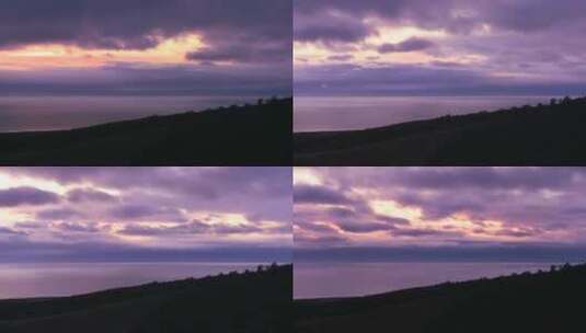 山顶上的日落美景高清在线视频素材下载