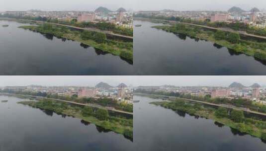 航拍广西桂林旅游景点城市风光高清在线视频素材下载