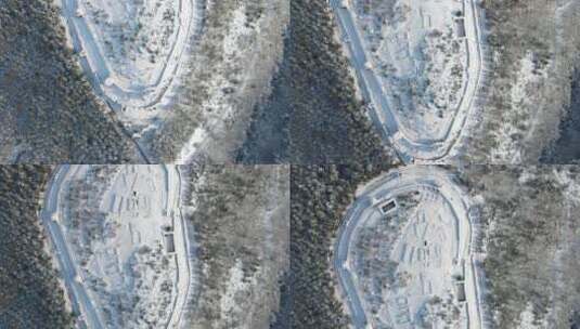 森林庄园雪景航拍高清在线视频素材下载
