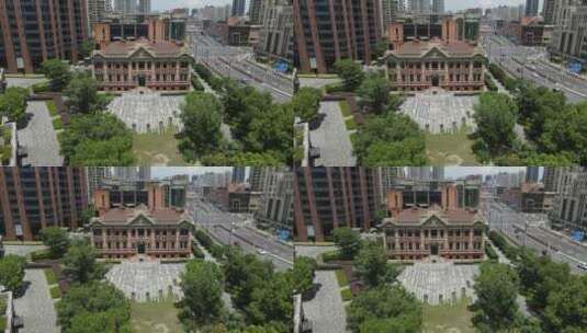 上海总商会旧址4K航拍高清在线视频素材下载