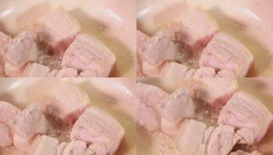 炒猪肉熬猪油荤油高清在线视频素材下载