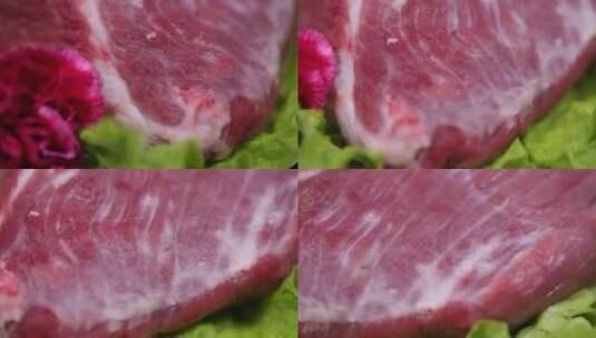 瘦肉牛肉肌肉纤维牛肉纤维高清在线视频素材下载