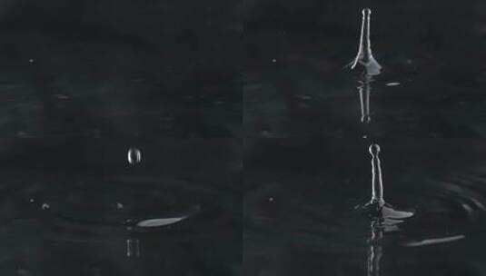 升格拍摄夜晚一滴水滴入水面唯美创意视频高清在线视频素材下载