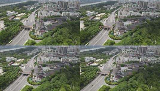 广西南宁城市风光地标建筑航拍高清在线视频素材下载