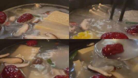 【镜头合集】清汤高汤涮锅涮羊肉高清在线视频素材下载