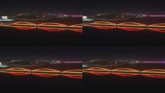 长沙福元路大桥夜景-竖版视频高清在线视频素材下载