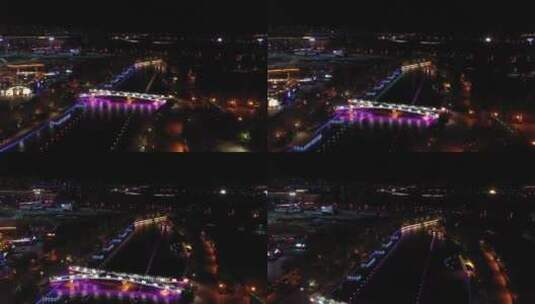 城市航拍城市夜景克拉玛依市高清在线视频素材下载